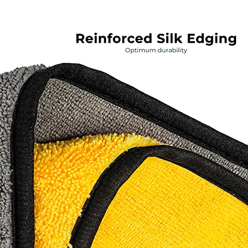 AUTOGUYS Multipurpose Microfiber 900 GSM Cleaning Towel Microfibre Cloth Highly Absorbent Dust Towels for All Vehicles Bikes Cars Glass Kitchens - Multicolour (40cm x 40cm | Pack of 2) - Image 4