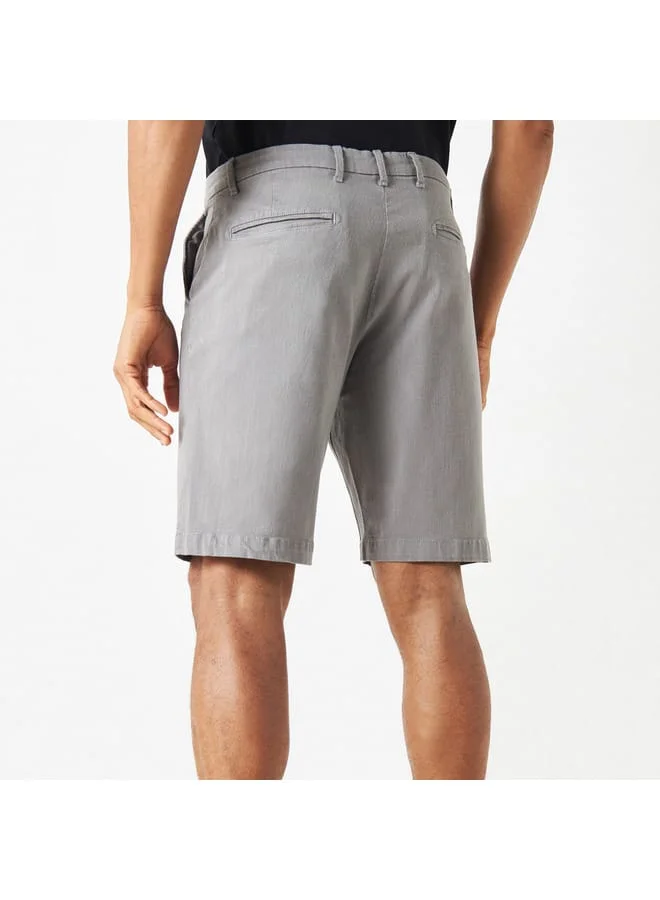 Ecko Unltd. Ecko Unltd Solid Shorts with Button Closure and Pockets