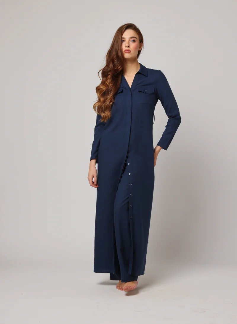Ashita Fernandes Long Tunic Button-Down Top