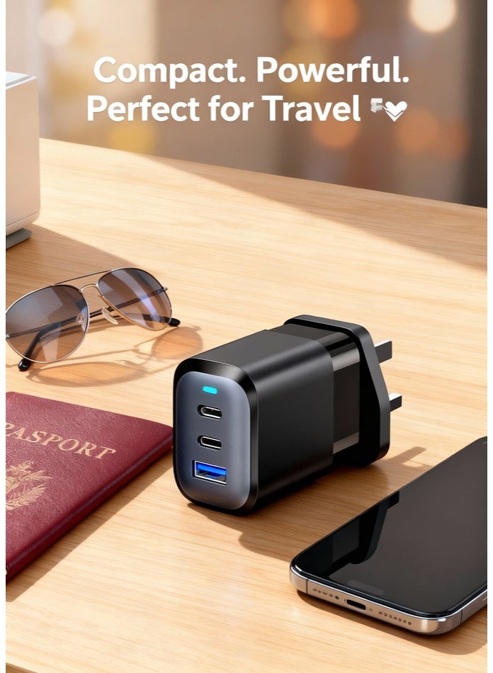 Best 65W Fast Charger | 3 In 1 USB-C Wall Charger | GoodPower Delivery | Multi-Port Quick Charge Plug UK with LED Indicator and SmartChip | Universal Travel Mobile Phone Charging Adapter Type-C - Image 5