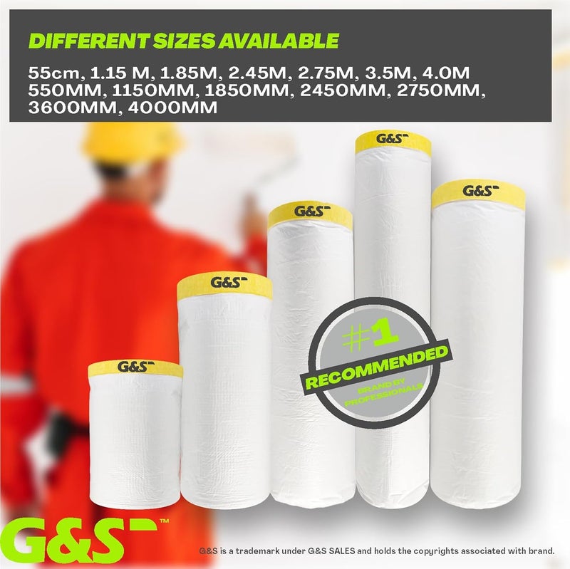 GS Pretaped Masking Sheet Tape for Protection from Dust, water, paint and moisture 3.6M (3600 mm x 20 meter) (Pack of 1) - Image 5