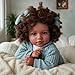 BABESIDE Lifelike Reborn Baby Dolls Black Girl 20 Inch Soft Body Realistic Newborn Baby Doll Poseable Limbs Real Life Baby Dolls with Clothes and Toy Gift for Kids Age 3 - Image 3