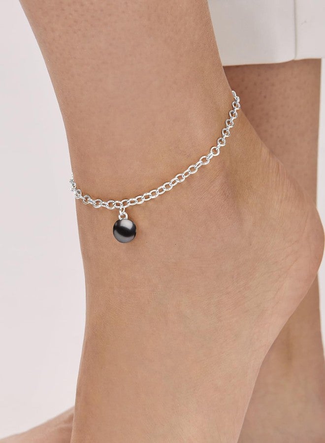 MINUTIAE Silver-Plated Motif Chain Anklet for Women's & Girls_MNT0396GRP_S - Image 4