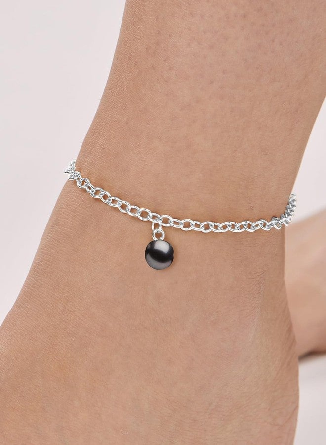 MINUTIAE Silver-Plated Motif Chain Anklet for Women's & Girls_MNT0396GRP_S - Image 3