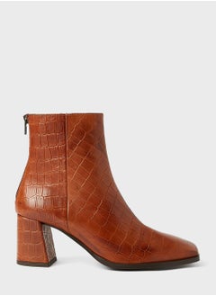 Textured Leather Boots