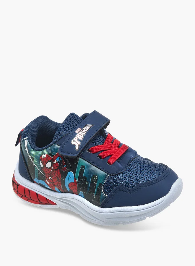 MARVEL Boys Spider-Man Graphic Detail Light-Up Sneakers with Hook and Loop Closure
