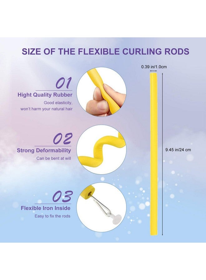 Ms Aloe 3Pack Flexible Curling Hair Rods Soft Foam Hair Rollers Twistflex Foam Hair Curlers No Heat Spiral Curlers For Long Medium Short Hair(Diameter 1.0Cm30Rods)  - Image 2