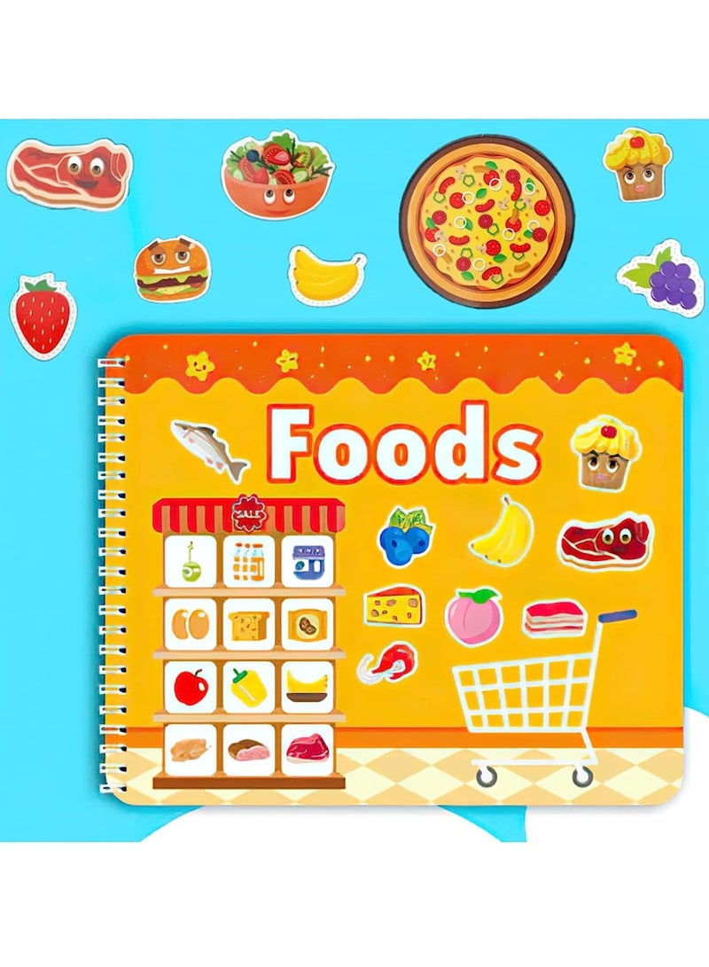 4 Pack DIY Quiet Book for Toddlers, Montessori Busy Book for Kids, Vehicle Space Body Food Preschool Learning Activities Learning & Education Toys - Image 2