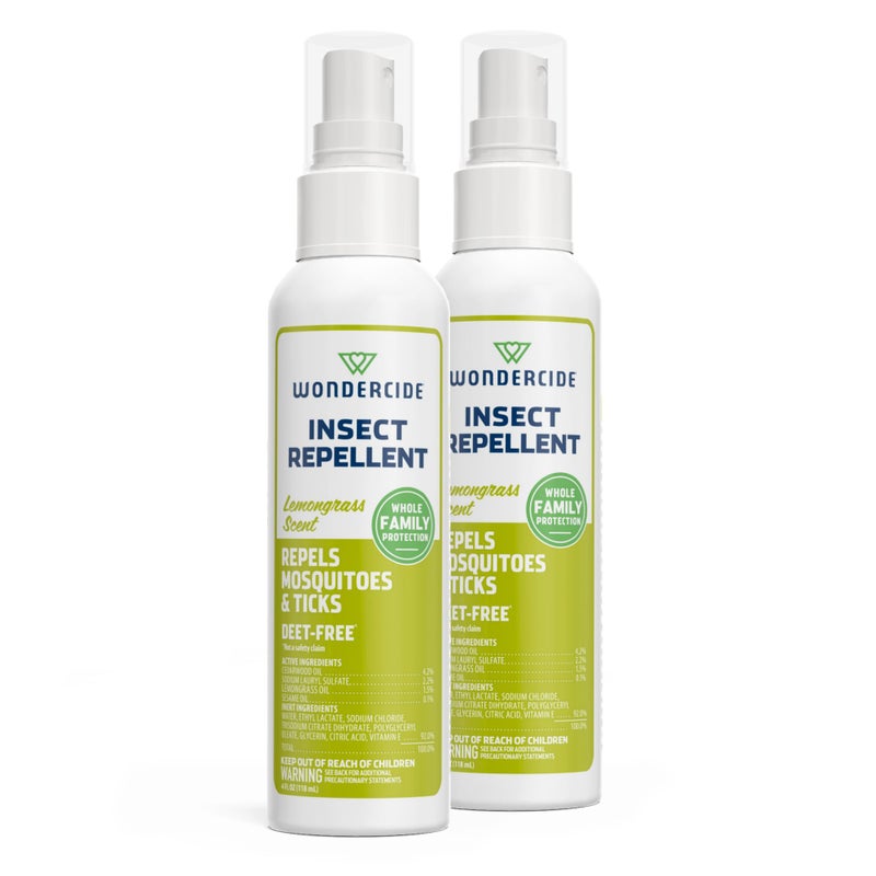 Wondercide Mosquito Tick and Insect Repellent with Natural Essential Oils Bug Spray and Killer Safe for Family Lemongrass 2Pack of 4 oz Bottle - Image 2