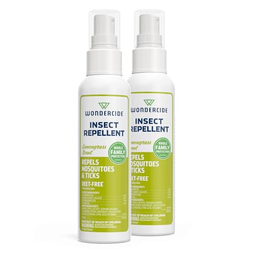 Wondercide Mosquito Tick and Insect Repellent with Natural Essential Oils Bug Spray and Killer Safe for Family Lemongrass 2Pack of 4 oz Bottle - Image 1