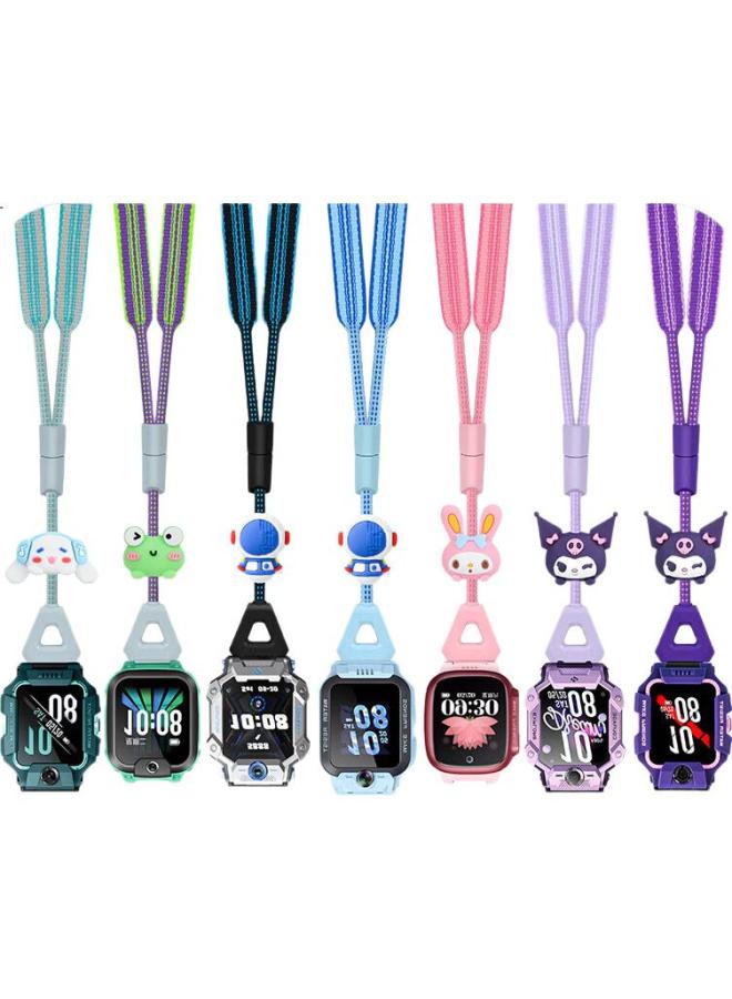 Ten Flashes ساعة ذكية للأطفال من تنفاش Z10/إصدار الشباب Z9/Z8A/Z7S/Z6P/Z6A/Z6/N3/D3S/Q2A حزام رقبة محشو إبداعي مع قلادة شخصية كرتونية باللون الأسود والأزرق - Image 1