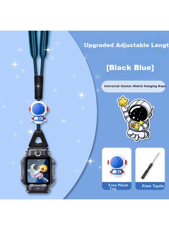 Ten Flashes Tenfash Kids Smarch Z10/youth Edition Z9/z8a/z7s/z6p/z6a/z6/n3/d3s/q2a Creative Plush Neck Strap With Cartoon Character Pendant Black Blue - Image 1