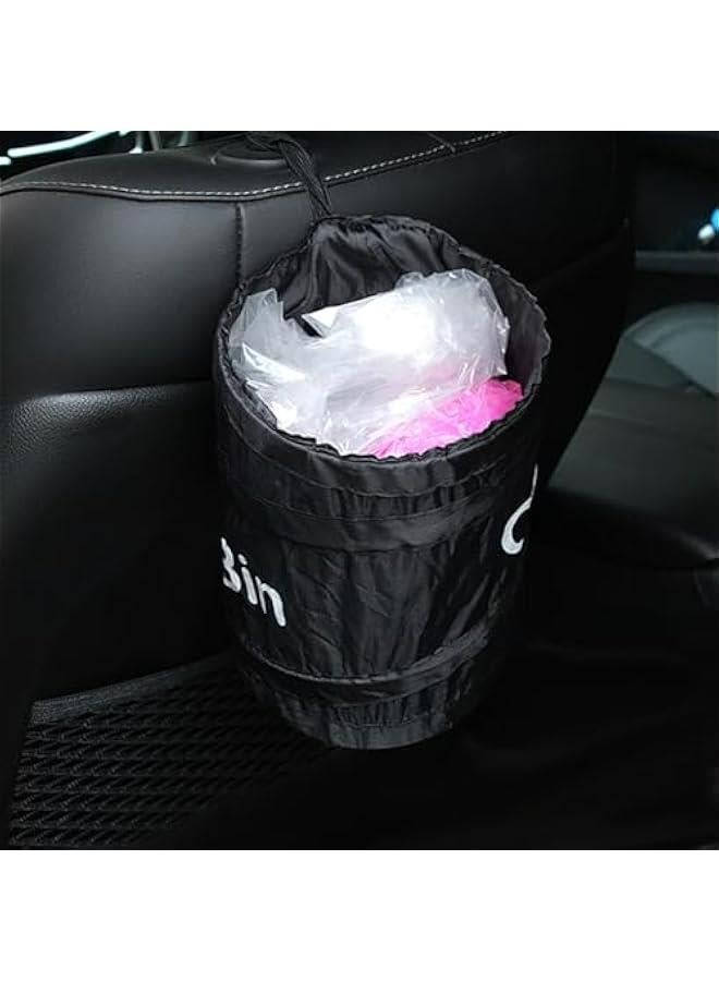 Generic Pop-Up Trash Can, 10 x 6 inches, 1.5 Gallon, Car Trash Can for Car Cute, Car Trash Bag Bin Hanging Waterproof Automotive Car Garbage Cans Leak Proof Vehicle Trash Can (Linen)  - Image 2