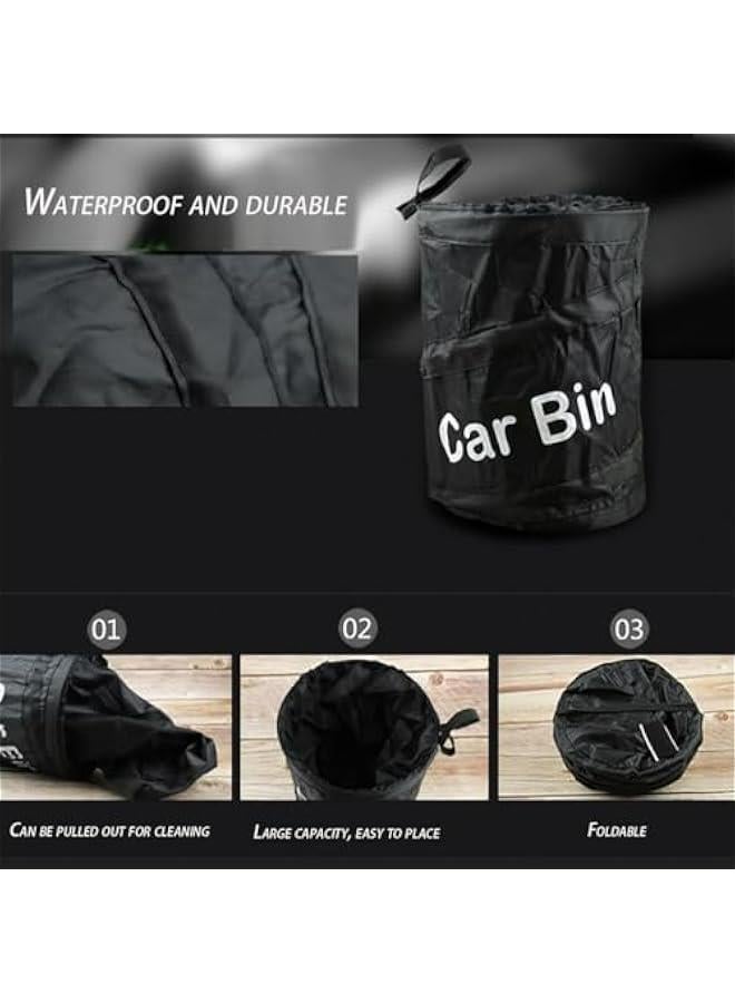 Generic Pop-Up Trash Can, 10 x 6 inches, 1.5 Gallon, Car Trash Can for Car Cute, Car Trash Bag Bin Hanging Waterproof Automotive Car Garbage Cans Leak Proof Vehicle Trash Can (Linen)  - Image 5