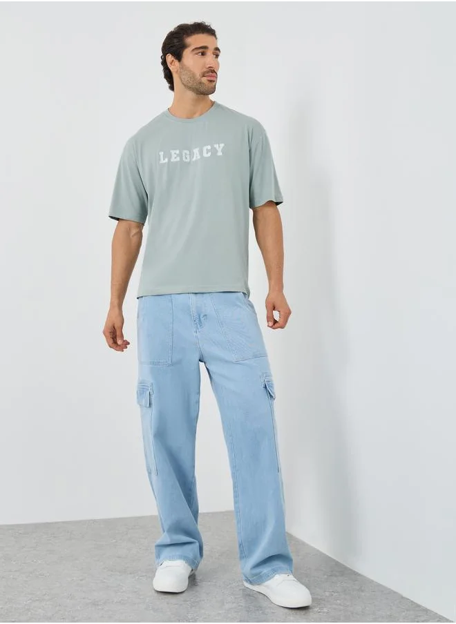Styli Styli Varsity Print Oversized Round Neck T-Shirt