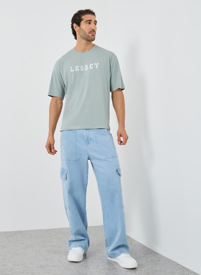 Styli Varsity Print Oversized Round Neck T-Shirt - Image 2