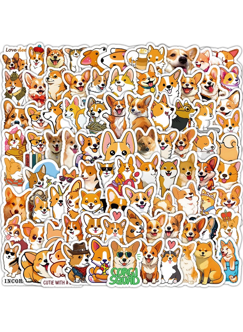 100Pcs Corgi Stickers for Water Bottles Waterproof Vinyl Luggage Laptop Scrapbooking Helmets Funny Cute Dog Sticker Packs Bulk Set Teens Adults Kids Aesthetic Decals - Image 1