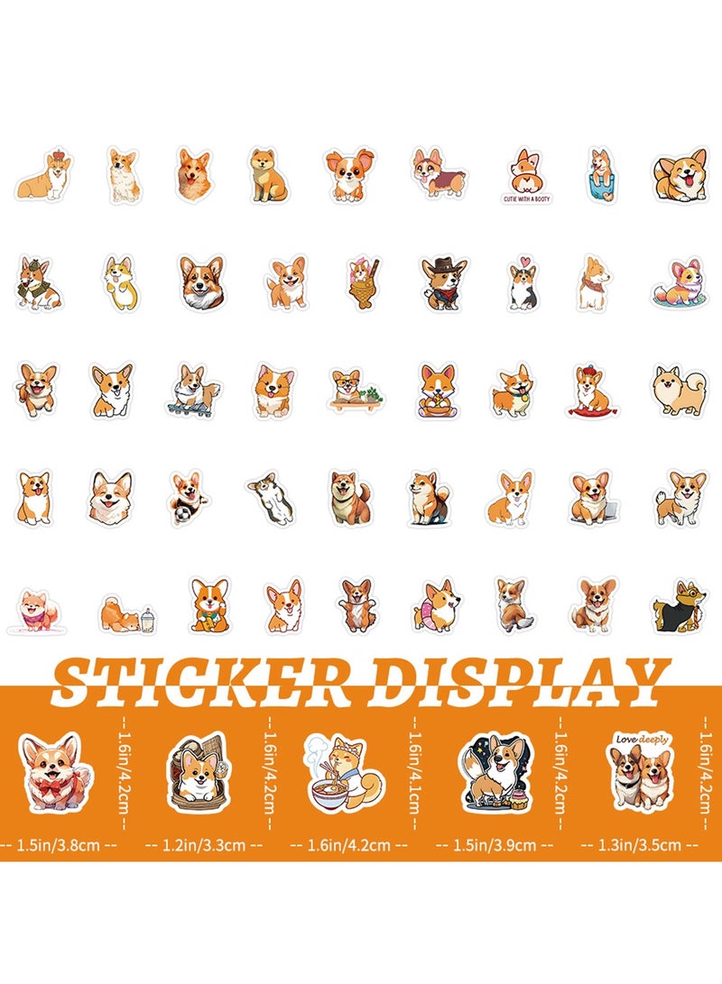 100Pcs Corgi Stickers for Water Bottles Waterproof Vinyl Luggage Laptop Scrapbooking Helmets Funny Cute Dog Sticker Packs Bulk Set Teens Adults Kids Aesthetic Decals - Image 3
