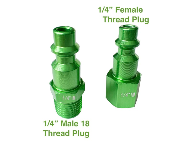SANFU Air Hose Fittings, Aluminum AMT Universal Air Coupler Air Plug Kit, 1/4 Inch Threads Size, Lightweight, 15 Pieces Air Compressor Accessories Fittings Kit - Green - Image 5