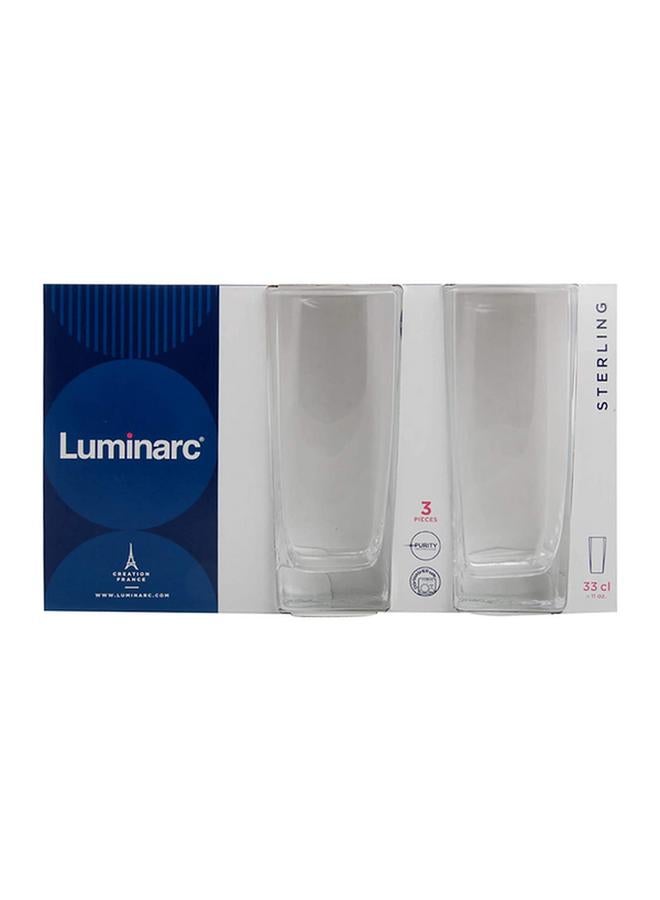 Luminarc 3-Piece Premium Quality Sterling Glass Tumblers Clear 330ml P1562(D9686)  - Image 1