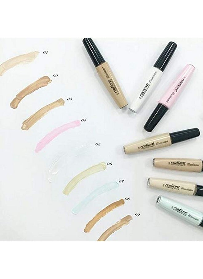RADIANT PROFESSIONAL MAKE UP / HELLENICA - Radiant Professional Illuminator Concealer Color Corrector & Dark Spot Remover Works With Natural Liquid Makeup Foundation & Bronzer Powder Concealer Stick & Eye Primer (02) Neutral - Image 1