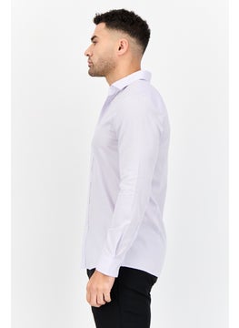 Selected Homme Men Regular Fit Stripe Long Sleeve Casual Shirt, Lilac  - Image 2