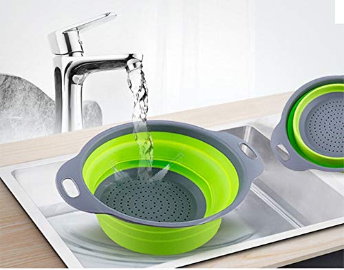 CONNECTWIDE STORE77 Collapsible Colander Kitchen Strainer, Environmentally Friendly Non-Toxic Easy to Clean Silicone Space-Saving Foldable Filter Colander Diameter Size 29.5 Cm (Green)  - Image 3