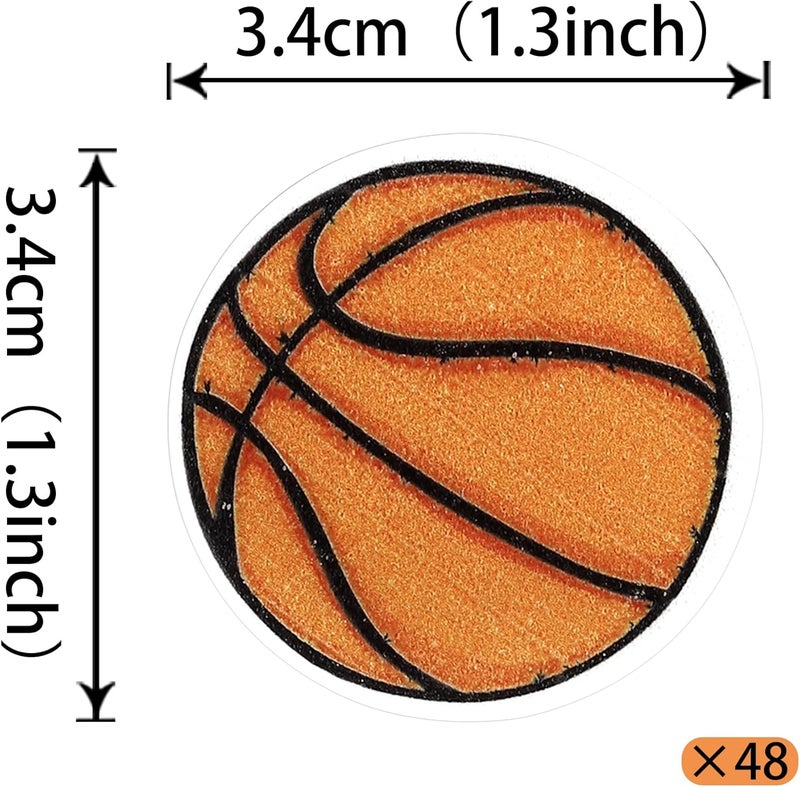 Rsstarxi 48 Pack Edible Basketball Cupcake Toppers for Sports Theme Parties - Image 2
