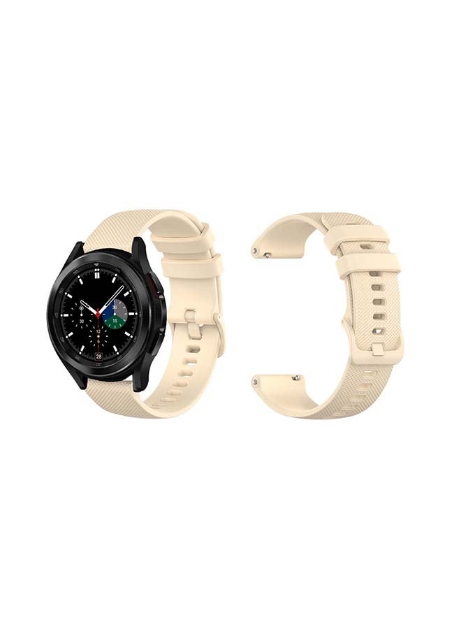 Perfii Matrix Silicone Replacement Band for Samsung Galaxy Watch4 42/46mm Beige - Image 2