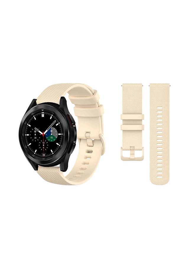 Perfii Matrix Silicone Replacement Band for Samsung Galaxy Watch4 42/46mm Beige - Image 1