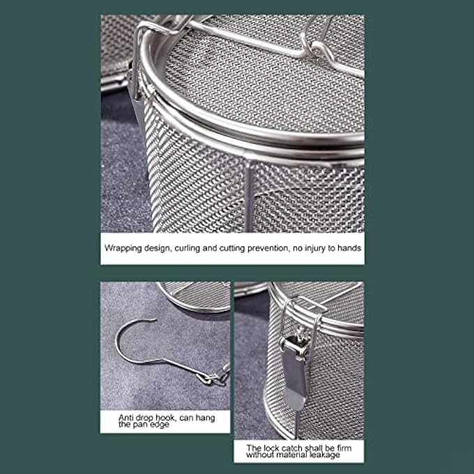 Sunisfa Tea Infuser Stainless Steel Seasoning Strainer With Extended Chain Hook For Cooking Filtering Soup Tea 10X8Cm - Image 4
