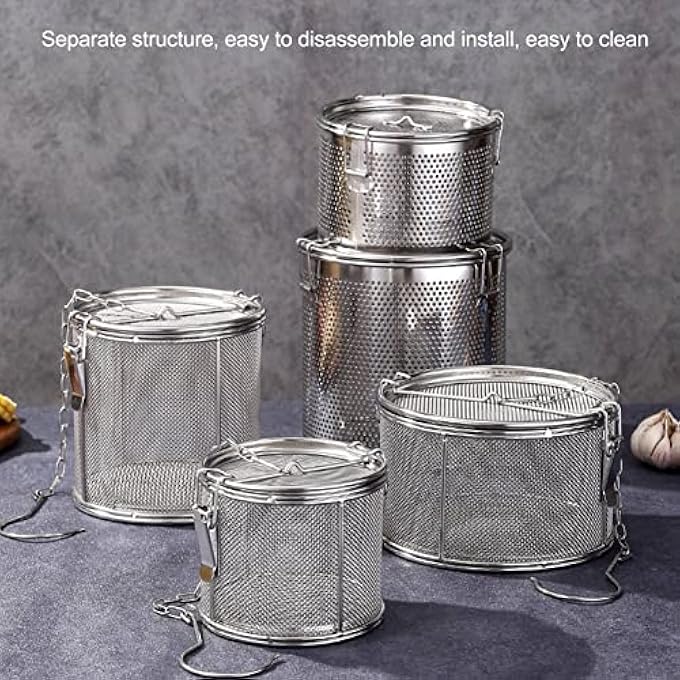 Sunisfa Tea Infuser Stainless Steel Seasoning Strainer With Extended Chain Hook For Cooking Filtering Soup Tea 10X8Cm - Image 3