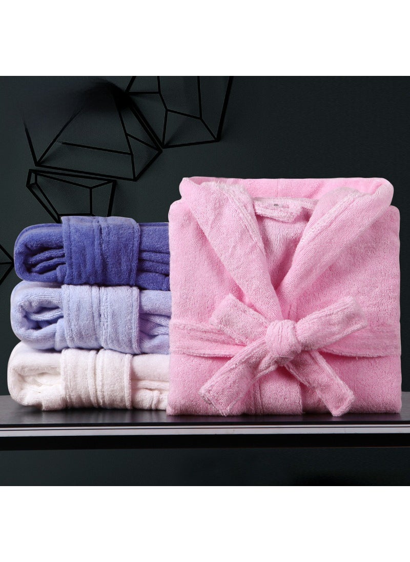 Generic Kids Cotton Hooded Bathrobe Thick Autumn Winter Cloak Grey 