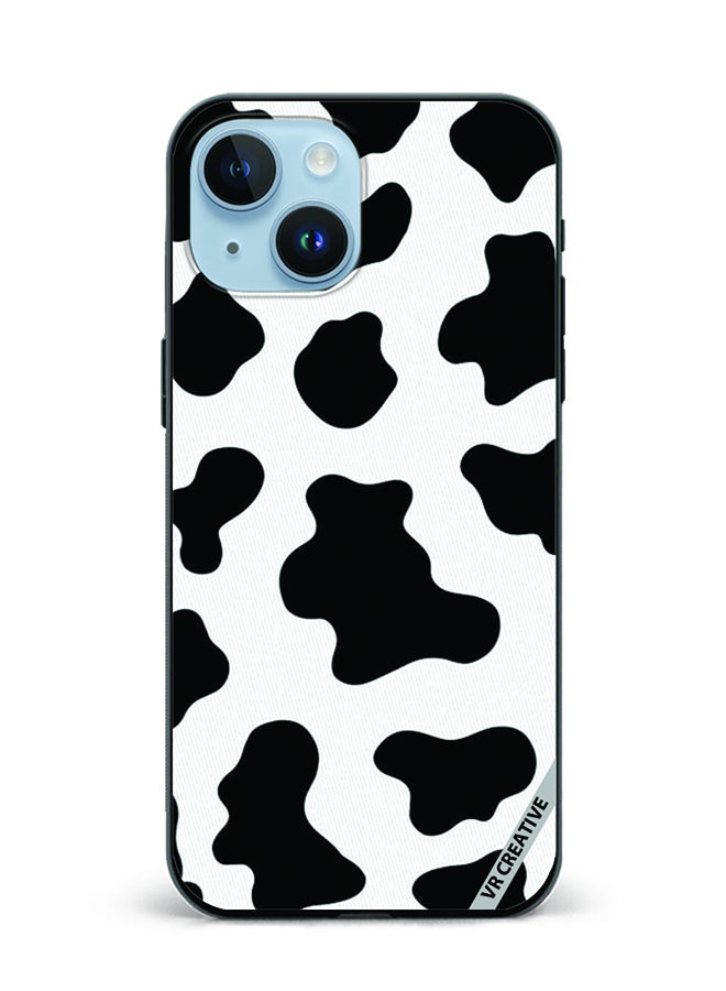 VR CREATIVE Protective Case Cover For Apple iPhone 15 Plus Cow Print Design Multicolour - Image 1