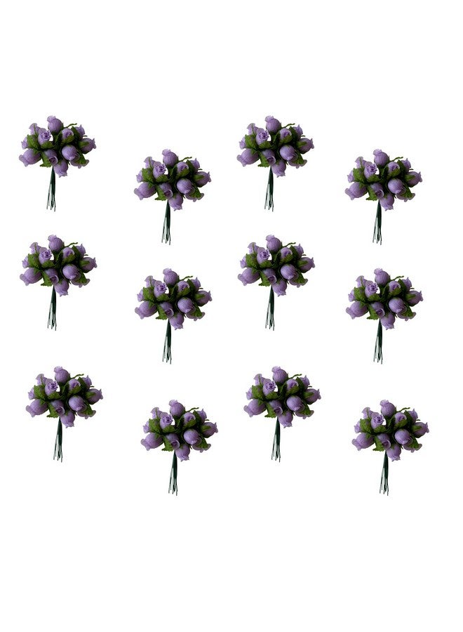 GiftWrap Etc. Lavender Artificial Silk Flower Roses - 12 Mini Bouquets of 12 Rosebuds, 144 Rosebuds Total, Valentine’s Day Wedding Decor, Easter Pastel Reception Flowers, Spring Anniversary Wreath - Image 2