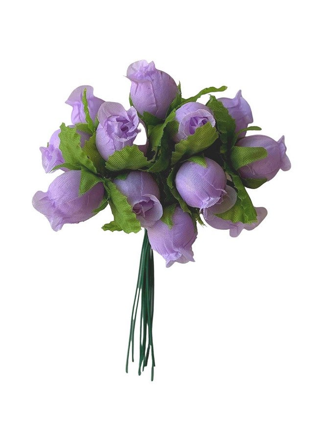 GiftWrap Etc. Lavender Artificial Silk Flower Roses - 12 Mini Bouquets of 12 Rosebuds, 144 Rosebuds Total, Valentine’s Day Wedding Decor, Easter Pastel Reception Flowers, Spring Anniversary Wreath - Image 1