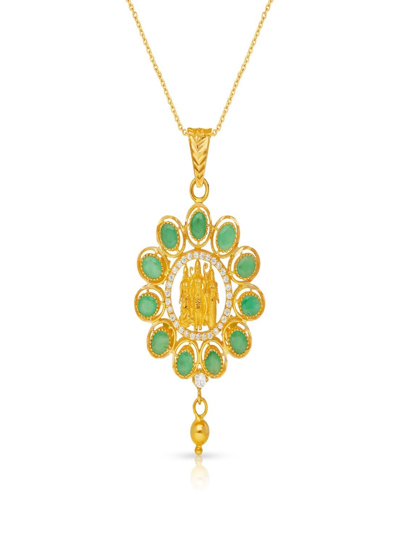 Malabar Gold and Diamonds 22 Carat 916 Purity Gemstone Pendant PRGSPT005PN5_Y for Women  - Image 1