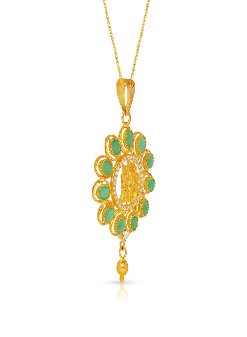 Malabar Gold and Diamonds 22 Carat 916 Purity Gemstone Pendant PRGSPT005PN5_Y for Women  - Image 2