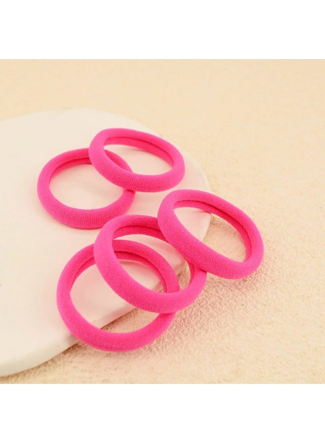 PIDOUDOU 100 Pack Seamless Hair Ties for Women Girls Ponytail Holders for Thick Hair (hotpink) - Image 5