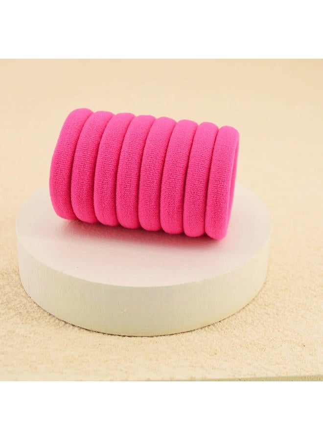 PIDOUDOU 100 Pack Seamless Hair Ties for Women Girls Ponytail Holders for Thick Hair (hotpink) - Image 3
