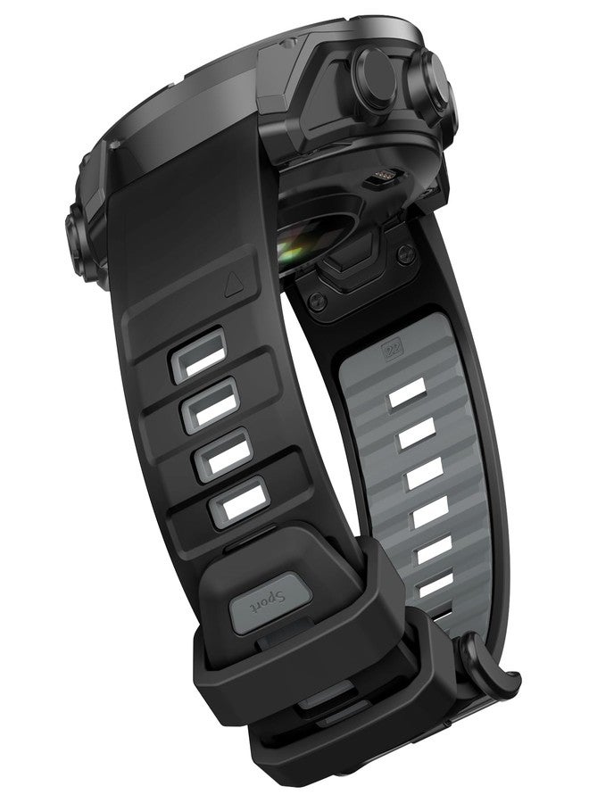 OVERSTEP Strap for Garmin Fenix 8 AMOLED 47 mm/Fenix 8 Solar 47 mm, Soft Silicone Replacement Strap for Garmin Epix Pro 47 mm/Fenix 7/Fenix 6/Fenix 5/Approach S60/S62, 22MM, Silicone - Image 1