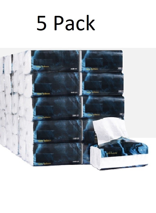 Generic Soft Tissue 300 Single Sheets Pack of 5 Each Pack 10 Box  - Image 2