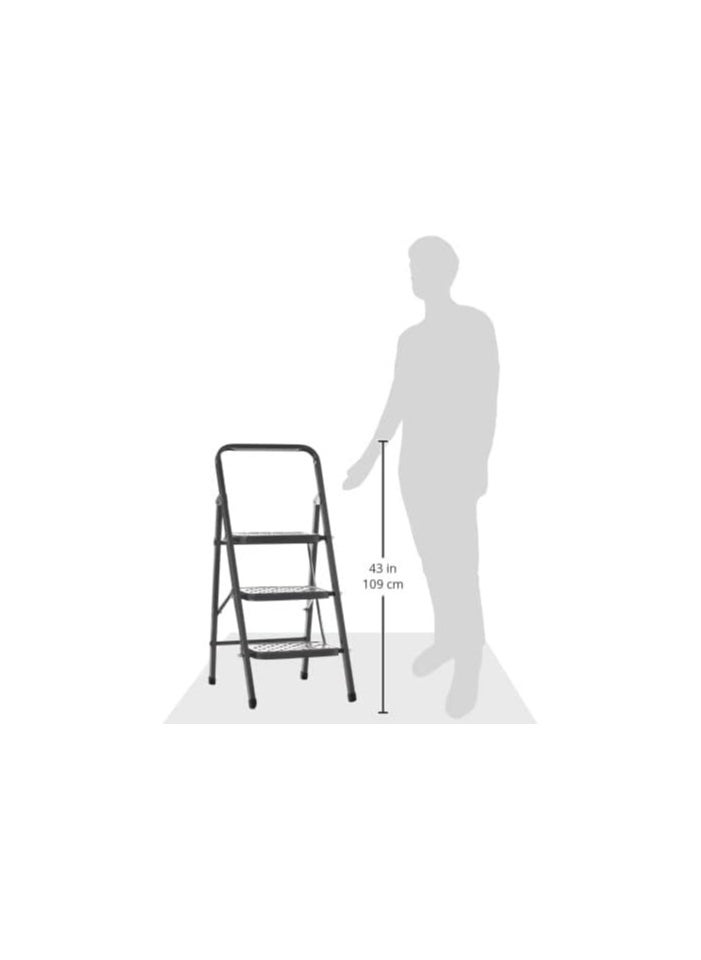 Generic - Wide 3-Step Ladder – Foldable Heavy-Duty Step Ladder for Home and Work - Image 1