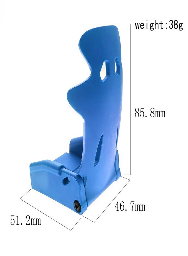 Chanjorlin 1/10 RC Car Simulation Hard Plastic Seat and Safety Belt Set RC Truck Nylon Seat Belt Decoration Accessories for 1:10 Buggy Car Traxxas TRX4 Axial SCX10 II RC4WD D90 Tamiya (Blue) - Image 2
