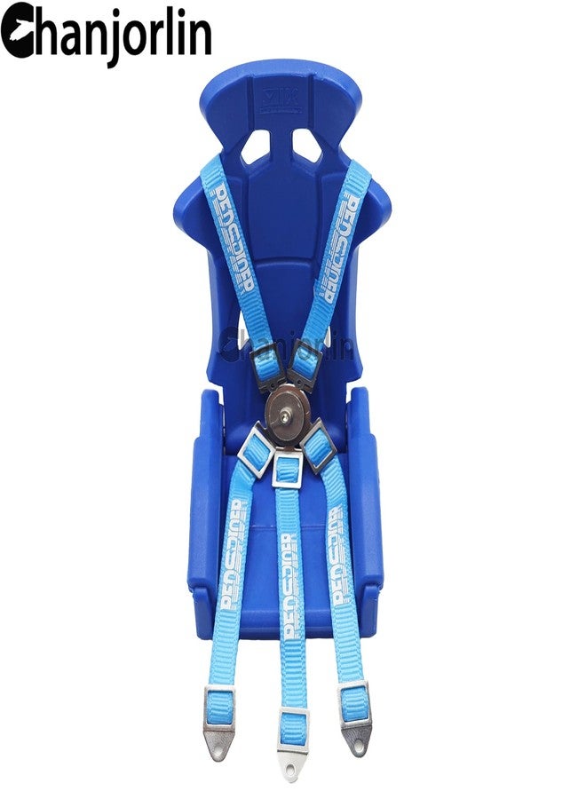 Chanjorlin 1/10 RC Car Simulation Hard Plastic Seat and Safety Belt Set RC Truck Nylon Seat Belt Decoration Accessories for 1:10 Buggy Car Traxxas TRX4 Axial SCX10 II RC4WD D90 Tamiya (Blue) - Image 5