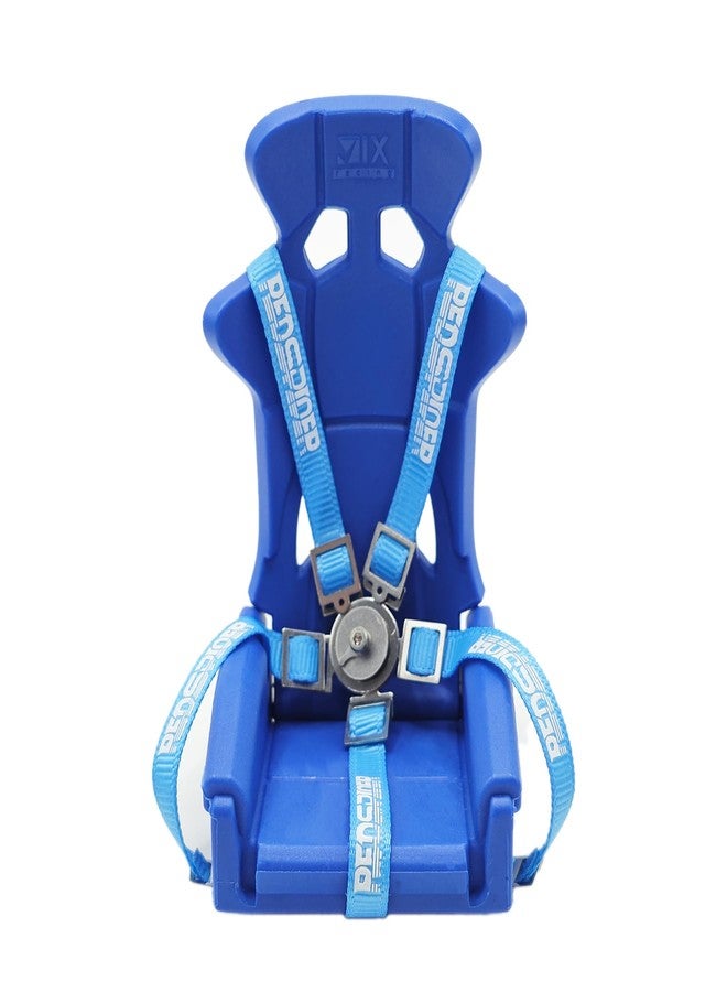Chanjorlin 1/10 RC Car Simulation Hard Plastic Seat and Safety Belt Set RC Truck Nylon Seat Belt Decoration Accessories for 1:10 Buggy Car Traxxas TRX4 Axial SCX10 II RC4WD D90 Tamiya (Blue) - Image 1