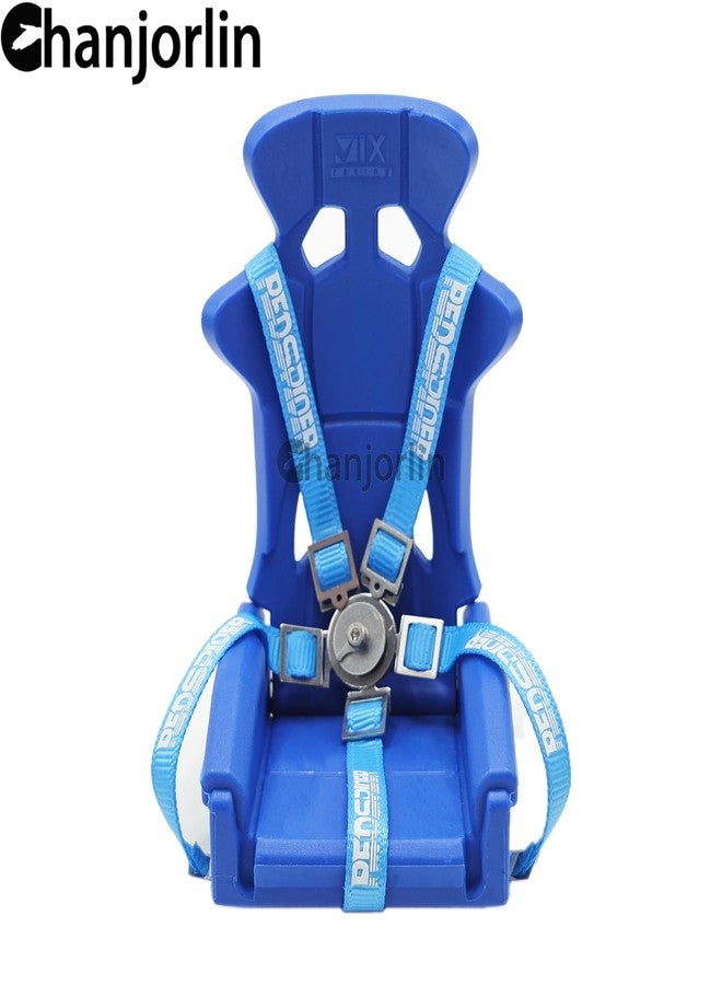 Chanjorlin 1/10 RC Car Simulation Hard Plastic Seat and Safety Belt Set RC Truck Nylon Seat Belt Decoration Accessories for 1:10 Buggy Car Traxxas TRX4 Axial SCX10 II RC4WD D90 Tamiya (Blue) - Image 3