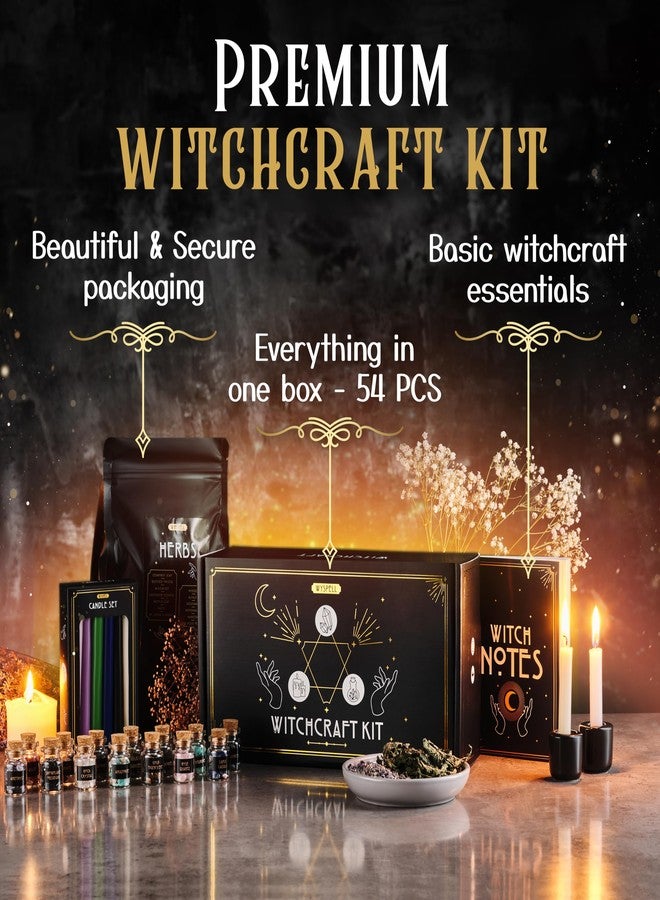 Wyspell Witchcraft Supplies Kit for Witch Altar 54PCS - Spell Candles for Witches - Crystals Spell Jars for Witches - Herbs for Spells - Beginner Witch Starter Box - Witchcraft Kit - Image 4