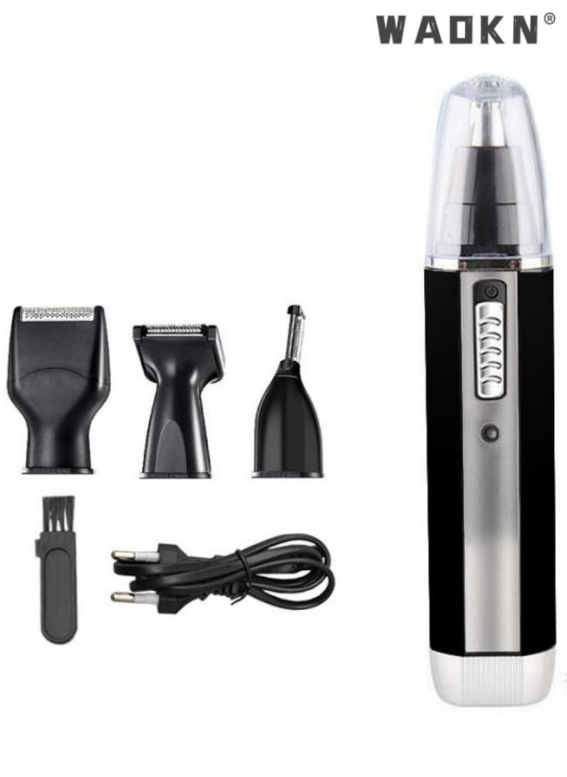 WAOKN Nose Hair Trimmer, 4 in 1 Ear & Nose Hair Trimmer, Portable Nose Trimmer with 360°Rotating Painless Dual Edge Blades, USB Rechargeable,Men Electric Nasal Eyebrow & Facial Hair Trimmer  - Image 2