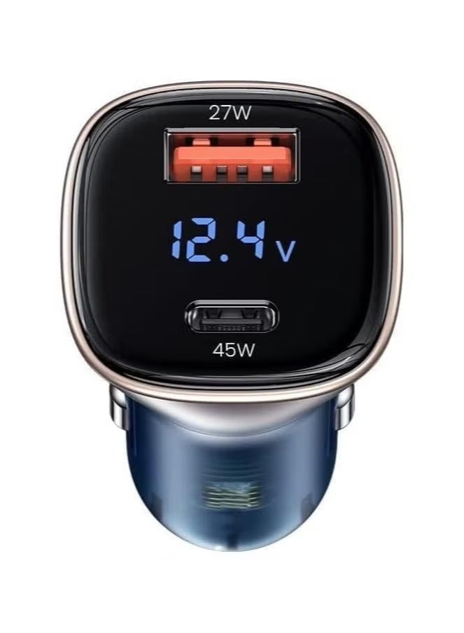 TIGER Fast Car Charger 45W with Dual Ports & Digital LED Display – Smart Quick Charge QC 3.0 Universal Compatibility for All Smartphones, Efficient Car Charging Solution - Image 3